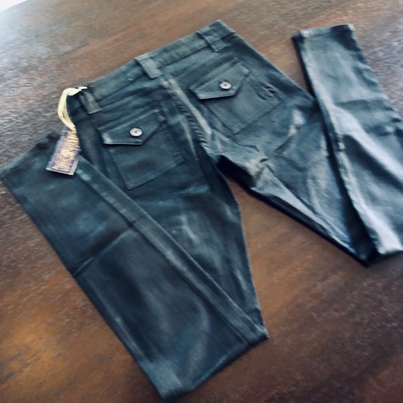 Rich & Skinny Super Stretch Black Cargo Jeans NWT - Picture 6 of 8